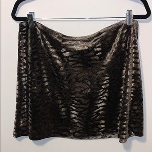 Vintage velvet grey silver tiger zebra print